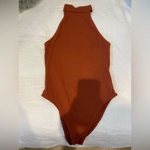 Out from Under Burnt Orange halter bodysuit